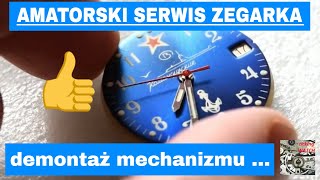 AMATORSKI SERWIS ZEGARKA mechanicznego cześć 2  DEMONTAŻ Wostok Vostok 2414 [upl. by Niarfe]