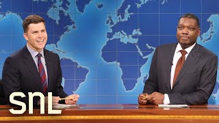 Weekend Update Colin Jost and Michael Che Swap Jokes for Season 49 Finale  SNL [upl. by Ameg]