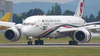 4K  RARE Biman Bangladesh Boeing 7878 Dreamliner landing amp takeoff at GenevaGVALSGG [upl. by Ameehs883]