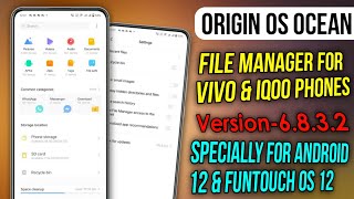 file manager new update for all vivo amp iqoo phones  best file manager for vivo android 12 phones [upl. by Gnanmas830]