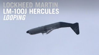 Lockheed Martin LM100J Does a Loop in its Flying Display at Farnborough Airshow – AIN [upl. by Immak]