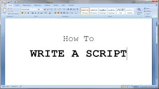 How to Write a Short Script [upl. by Neeloj]