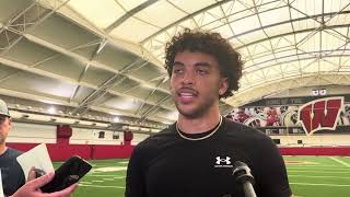 Wisconsin quarterback Nick Evers discusses his progress from spring to fall camp [upl. by Karlie]