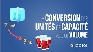 La conversion des unités de capacité vers un volume  Mathématiques  Alloprof [upl. by Milissent]