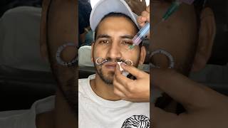 moustache setting treatmentmuchhmoustache styles mustache muchh barber shortvideo [upl. by Nitsud]