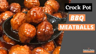 Crock Pot BBQ Meatballs  ONLY 3 Ingredients  SO Simple [upl. by Nortna971]