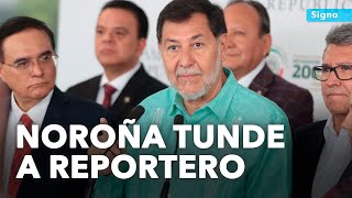 Reportero increpa a Noroña por decir que el PRI y el PAN desaparecerán [upl. by Arised451]