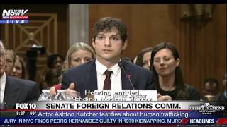 FULL Ashton Kutcher Near TEARS in EMOTIONAL Opening Testimony at Hearing on Human Trafficking FNN [upl. by Enitnelav]