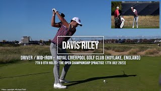 Davis Riley Golf Swing Driver amp MidIron slowmotion Royal Liverpool Golf Club Hoylake July 2023 [upl. by Shifra202]