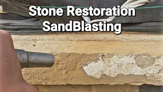 Stone Restoration SandBlasting paint removal Restore [upl. by Prescott]