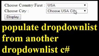 ASPNET Cascading DropDownList Country and City Selection Tutorial [upl. by Orv209]