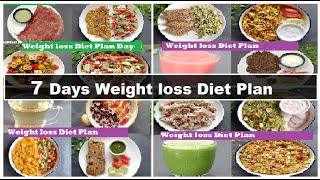 How to Lose Weight fast in 7 DaysFull Day Diet Plan for Weight loss [upl. by Eitsirc]