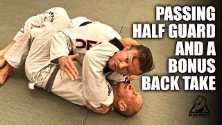 How to Pass Half Guard amp A Bonus Back Take  JiuJitsu Basics [upl. by Anaihs]