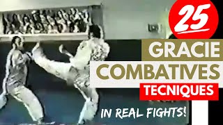 25 Gracie Combatives Techniques in Real Fights — Brazilian JiuJitsu Basics [upl. by Aihtnamas]