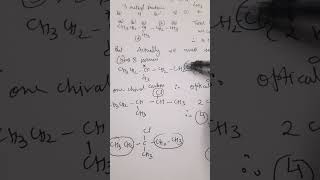 shorts8 isomer Monochlorination of CH3CH2CHCH3CH2CH3 NEETIIT Veena Dixit Chemistry IIT jee [upl. by Ahsuatan74]