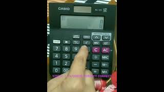 HOW TO SWITCH OF CASIO MJ12D CALCULATOR [upl. by Anerat]