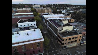 Aerial view of Downtown Martinsville Virginia [upl. by Attelrac]