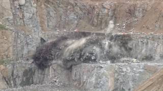 Blasting works at a quarry of Roehrig Granit [upl. by Christoper]