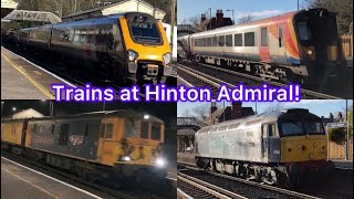 Trains at Hinton Admiral  140322 [upl. by Ellebanna]