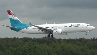 RARE Luxair Boeing 7378C9WL at MünsterOsnabrück Airport HD [upl. by Goldin]