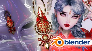 Creating a Bindi in Blender with Jewel Craft and Substance Painter for my Virtual Avatar  Timelapse [upl. by Aylward]