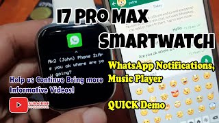 i7 Pro Max Smartwatch  WhatsApp Demo Music Player Demo with HiWatch Pro app [upl. by Etnomed]