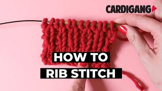 How to knit a rib stitch  Cardigang [upl. by Saltsman151]