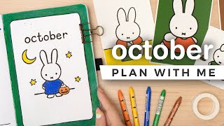 PLAN WITH ME miffy inspired 🐰 october 2023 bullet journal setup [upl. by Atinar371]