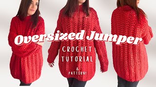 HOW TO CROCHET A CHUNKY OVERSIZED JUMPER [upl. by Felicle92]