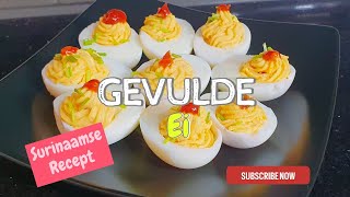 Gevulde eieren maken  Suriname popular streetfood snack  deviled eggs [upl. by Tiffani]