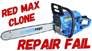 BLUEMAX  REDMAX 450 CHAINSAW CLONE  UTTER REPAIR FAIL [upl. by Samantha14]