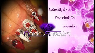 Lange Naturnägel mit Kautschuk Gel verstärken  elegante Nailart für Anfänger [upl. by Eatnhoj]