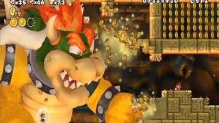 New Super Mario Bros Wii  Final Boss Bowser Battle amp Ending  Credits [upl. by Cecilius]