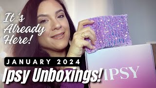 JANUARY 2024 IPSY GLAM BAG amp BOXYCHARM UNBOXINGS amp SWATCHES [upl. by Peria]