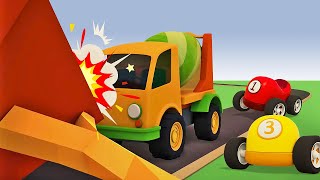 Helper cars cartoons full episodes amp Car cartoons for kids Learn colors Cement mixer amp trucks [upl. by Anivlis]