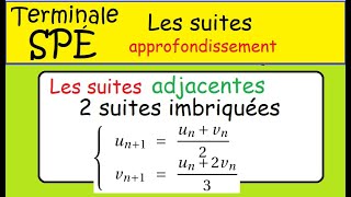 Term Spé Maths approfondissementLes suites adjacentes exemples suites imbriquées Prépa post BAC [upl. by Aleris]