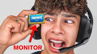 I Played Fortnite on Worlds SMALLEST Monitor [upl. by Nitsej]