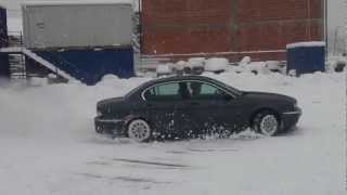 jaguar xtype 25 v6 4x4 traction 4 snow fun drift play 40 front  60 rear [upl. by Bland108]