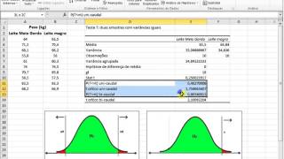 Testet duas amostras  Excel [upl. by Eachelle]
