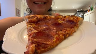 ASMR MUKBANG COSTCO GIGANTIC PEPPERONI PIZZA 🍕 [upl. by Margaretta]