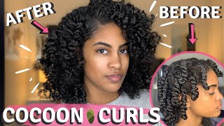 HEATLESS CURLS OVERNIGHT  HOW TO COCOON CURLS ON NATURAL HAIR [upl. by Akimas518]