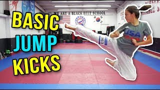 BASIC MARTIAL ARTS JUMP KICKS  Samery Moras Taekwondo [upl. by Trager]