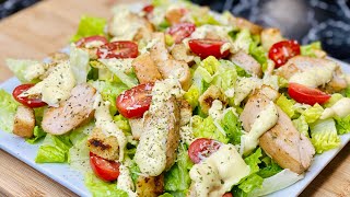 SALADE CÉSAR🥗 LA RECETTE D’ÉTÉ RAFRAÎCHISSANTE Avec sa vinaigrette👩🏻‍🍳 Deli Cuisine [upl. by Nemrak564]