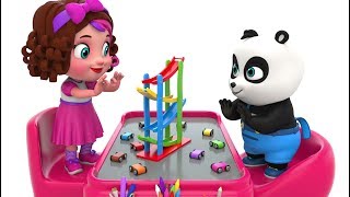 Colors for Children to Learn with Toy Cars  Pinky amp Panda TOYS TV [upl. by Nelluc]