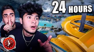 24 HOUR OVERNIGHT CHALLENGE in WATERPARK [upl. by Nalorac578]