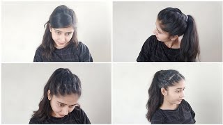 Top 4 High Ponytail HairStyle for school college going girls l New simple amp EasyPonytailBraid Pony [upl. by Eilloh]