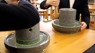 Manual matcha grinding by hand with grinding stone at Fukujuen Uji Japan [upl. by Anselmi]