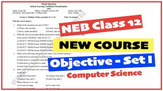 Class 12 computer new model MCQ set 1 [upl. by Inafit]