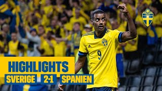 Highlights Sverige  Spanien 21  VMkval  Isak och Claesson gör mål [upl. by Anawyt659]