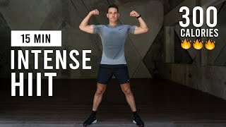 15 Min Intense HIIT Workout For Fat Burn amp Cardio No Equipment No Repeats [upl. by Aubreir762]